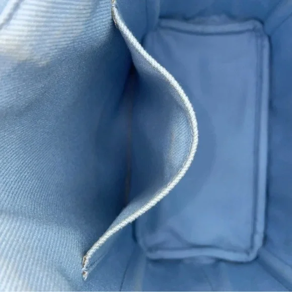 Prada Milano CELESTE BIAN SKY BLUE DRILL Blue & White Women's Bag crossbody bag - Picture 11 of 15